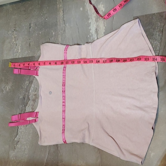 Lululemon MOVE double strap tank top. Stetchy. Built in bra. Pink. Size 10. - Picture 8 of 11